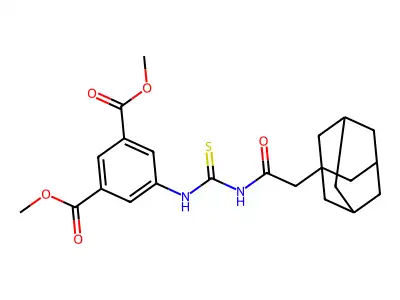 Dimethyl 5-({[(1-adamantylacetyl)amino]carbothioyl}amino)isophthalate structure