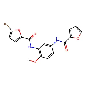 5-bromo-N-[5-(2-furoylamino)-2-methoxyphenyl]-2-furamide structure