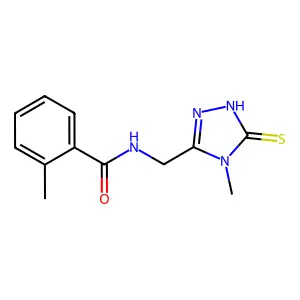 2-methyl-N-[(4-methyl-5-sulfanylidene-1H-1,2,4-triazol-3-yl)methyl]benzamide structure