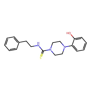 4-(2-hydroxyphenyl)-N-(2-phenylethyl)piperazine-1-carbothioamide structure
