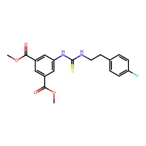 dimethyl 5-(3-(4-fluorophenethyl)thioureido)isophthalate structure