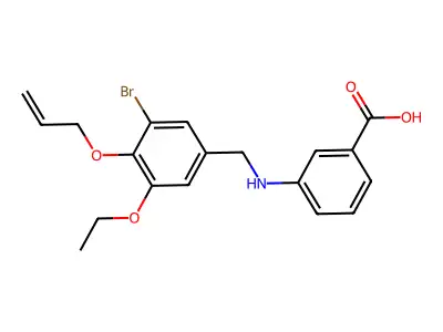 3-[(3-Bromo-5-ethoxy-4-prop-2-enoxyphenyl)methylamino]benzoic acid structure