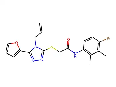 N-(4-bromo-2,3-dimethylphenyl)-2-[[5-(furan-2-yl)-4-prop-2-enyl-1,2,4-triazol-3-yl]sulfanyl]acetamide structure