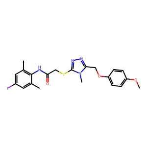 N-(4-iodo-2,6-dimethylphenyl)-2-({5-[(4-methoxyphenoxy)methyl]-4-methyl-4H-1,2,4-triazol-3-yl}sulfanyl)acetamide structure