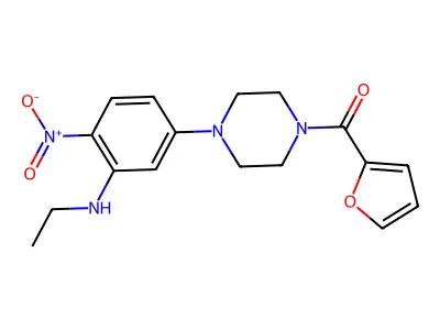 [4-[3-(Ethylamino)-4-nitrophenyl]piperazin-1-yl]-(furan-2-yl)methanone structure
