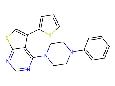 4-(4-Phenylpiperazin-1-yl)-5-(thiophen-2-yl)thieno[2,3-d]pyrimidine structure