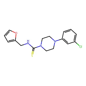 4-(3-chlorophenyl)-N-(furan-2-ylmethyl)piperazine-1-carbothioamide structure