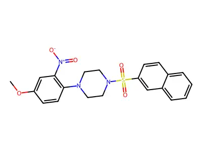 1-(4-Methoxy-2-nitrophenyl)-4-naphthalen-2-ylsulfonylpiperazine structure