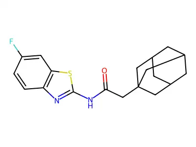 2-(1-adamantyl)-N-(6-fluoro-1,3-benzothiazol-2-yl)acetamide structure