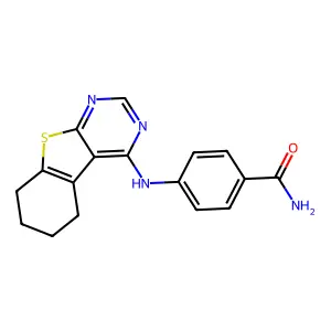 4-(5,6,7,8-Tetrahydro[1]benzothieno[2,3-d]pyrimidin-4-ylamino)benzamide structure