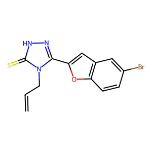 5-(5-bromo-1-benzofuran-2-yl)-4-(prop-2-en-1-yl)-4H-1,2,4-triazole-3-thiol structure
