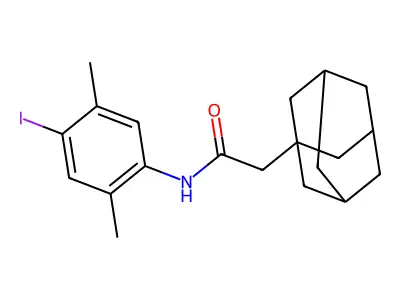 2-(1-adamantyl)-N-(4-iodo-2,5-dimethylphenyl)acetamide structure