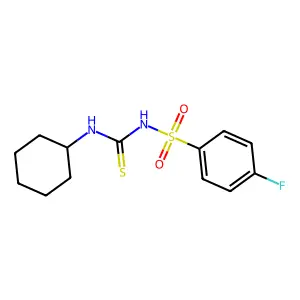 N-(cyclohexylcarbamothioyl)-4-fluorobenzenesulfonamide structure