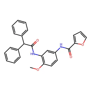 N-{3-[(diphenylacetyl)amino]-4-methoxyphenyl}furan-2-carboxamide structure