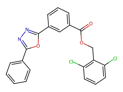 2,6-Dichlorobenzyl 3-(5-phenyl-1,3,4-oxadiazol-2-yl)benzoate structure