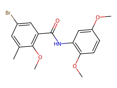 5-bromo-N-(2,5-dimethoxyphenyl)-2-methoxy-3-methylbenzamide structure