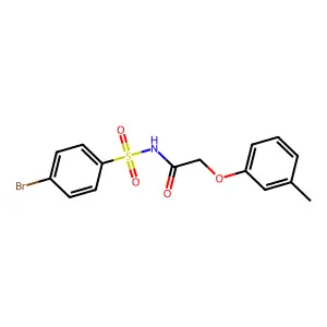 4-bromo-N-[(3-methylphenoxy)acetyl]benzenesulfonamide structure