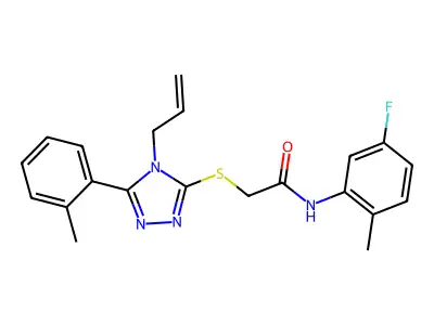 N-(5-fluoro-2-methylphenyl)-2-[[5-(2-methylphenyl)-4-prop-2-enyl-1,2,4-triazol-3-yl]sulfanyl]acetamide structure