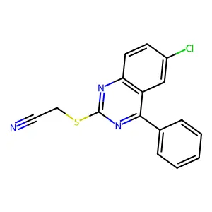 2-(6-Chloro-4-phenylquinazolin-2-yl)sulfanylacetonitrile structure