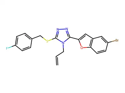 3-(5-bromo-1-benzofuran-2-yl)-5-[(4-fluorobenzyl)sulfanyl]-4-(prop-2-en-1-yl)-4H-1,2,4-triazole structure