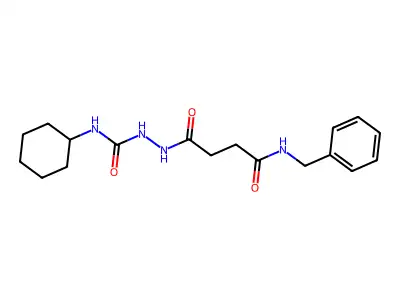 2-[4-(benzylamino)-4-oxobutanoyl]-N-cyclohexylhydrazinecarboxamide structure