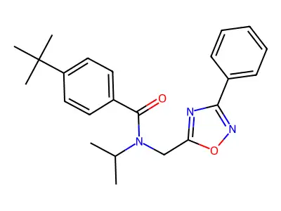 4-tert-butyl-N-[(3-phenyl-1,2,4-oxadiazol-5-yl)methyl]-N-propan-2-ylbenzamide structure