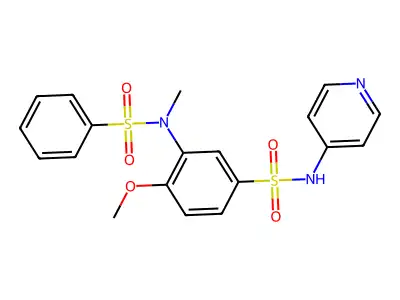 {2-Methoxy-5-[(4-pyridylamino)sulfonyl]phenyl}methyl(phenylsulfonyl)amine structure