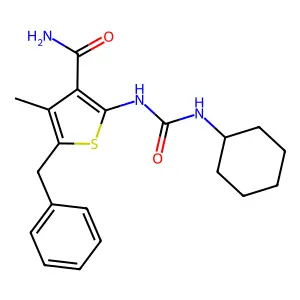 5-Benzyl-2-{[(cyclohexylamino)carbonyl]amino}-4-methyl-3-thiophenecarboxamide structure