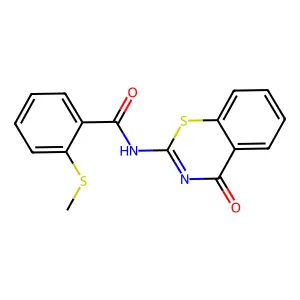 2-(methylsulfanyl)-N-(4-oxo-4H-1,3-benzothiazin-2-yl)benzamide structure