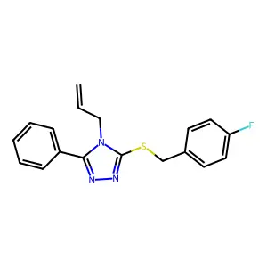 3-[(4-Fluorophenyl)methylsulfanyl]-5-phenyl-4-prop-2-enyl-1,2,4-triazole structure
