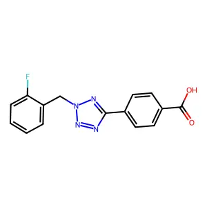 4-[2-(2-fluorobenzyl)-2H-tetrazol-5-yl]benzoic acid structure