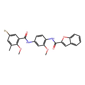 N-[4-[(5-Bromo-2-methoxy-3-methylbenzoyl)amino]-2-methoxyphenyl]-2-benzofurancarboxamide structure