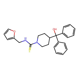 N-(furan-2-ylmethyl)-4-[hydroxy(diphenyl)methyl]piperidine-1-carbothioamide structure