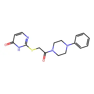 2-[(4-Hydroxypyrimidin-2-yl)sulfanyl]-1-(4-phenylpiperazin-1-yl)ethanone structure