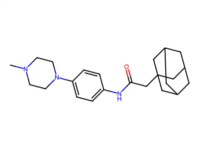 2-(1-adamantyl)-N-[4-(4-methylpiperazin-1-yl)phenyl]acetamide structure