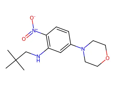 N-(2,2-dimethylpropyl)-5-morpholin-4-yl-2-nitroaniline structure