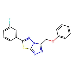 6-(3-Fluorophenyl)-3-(phenoxymethyl)-[1,2,4]triazolo[3,4-b][1,3,4]thiadiazole structure