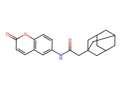 2-(1-adamantyl)-N-(2-oxochromen-6-yl)acetamide structure