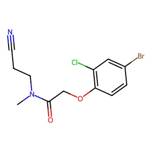 2-(4-bromo-2-chlorophenoxy)-N-(2-cyanoethyl)-N-methylacetamide structure