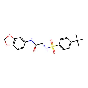 N-(1,3-benzodioxol-5-yl)-2-[(4-tert-butylphenyl)sulfonylamino]acetamide structure