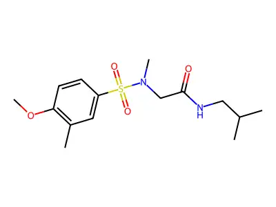 2-[(4-methoxy-3-methylphenyl)sulfonyl-methylamino]-N-(2-methylpropyl)acetamide structure