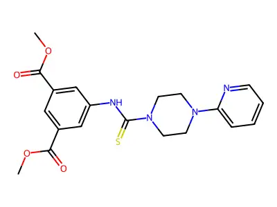 Dimethyl 5-({[4-(2-pyridinyl)-1-piperazinyl]carbonothioyl}amino)isophthalate structure