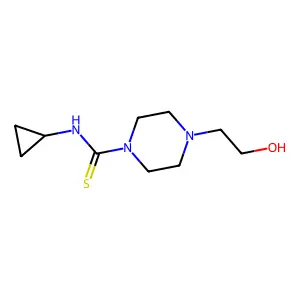 N-cyclopropyl-4-(2-hydroxyethyl)piperazine-1-carbothioamide structure