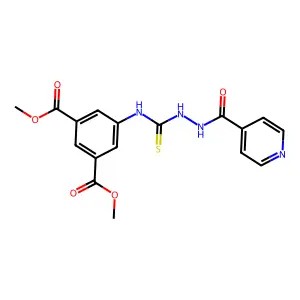 dimethyl 5-(2-isonicotinoylhydrazinecarbothioamido)isophthalate structure