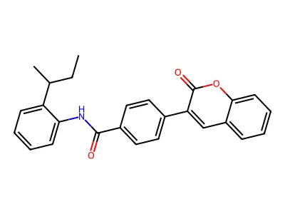 N-(2-butan-2-ylphenyl)-4-(2-oxochromen-3-yl)benzamide structure