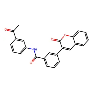 N-(3-acetylphenyl)-3-(2-oxochromen-3-yl)benzamide structure