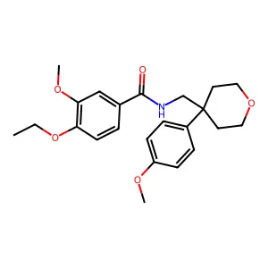 4-ethoxy-3-methoxy-N-[[4-(4-methoxyphenyl)oxan-4-yl]methyl]benzamide structure