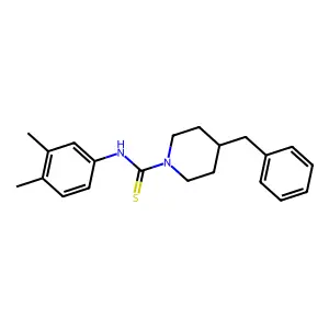 4-benzyl-N-(3,4-dimethylphenyl)piperidine-1-carbothioamide structure