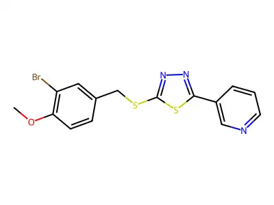2-[(3-Bromo-4-methoxyphenyl)methylsulfanyl]-5-pyridin-3-yl-1,3,4-thiadiazole structure