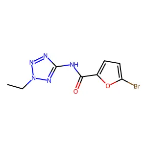 5-bromo-N-(2-ethyl-2H-tetraazol-5-yl)-2-furamide structure